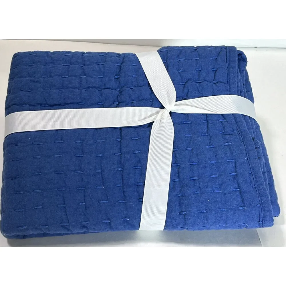 Pottery Barn Pickstitch pick-stitch Standard‎ Single 1 Sham Blue 26 